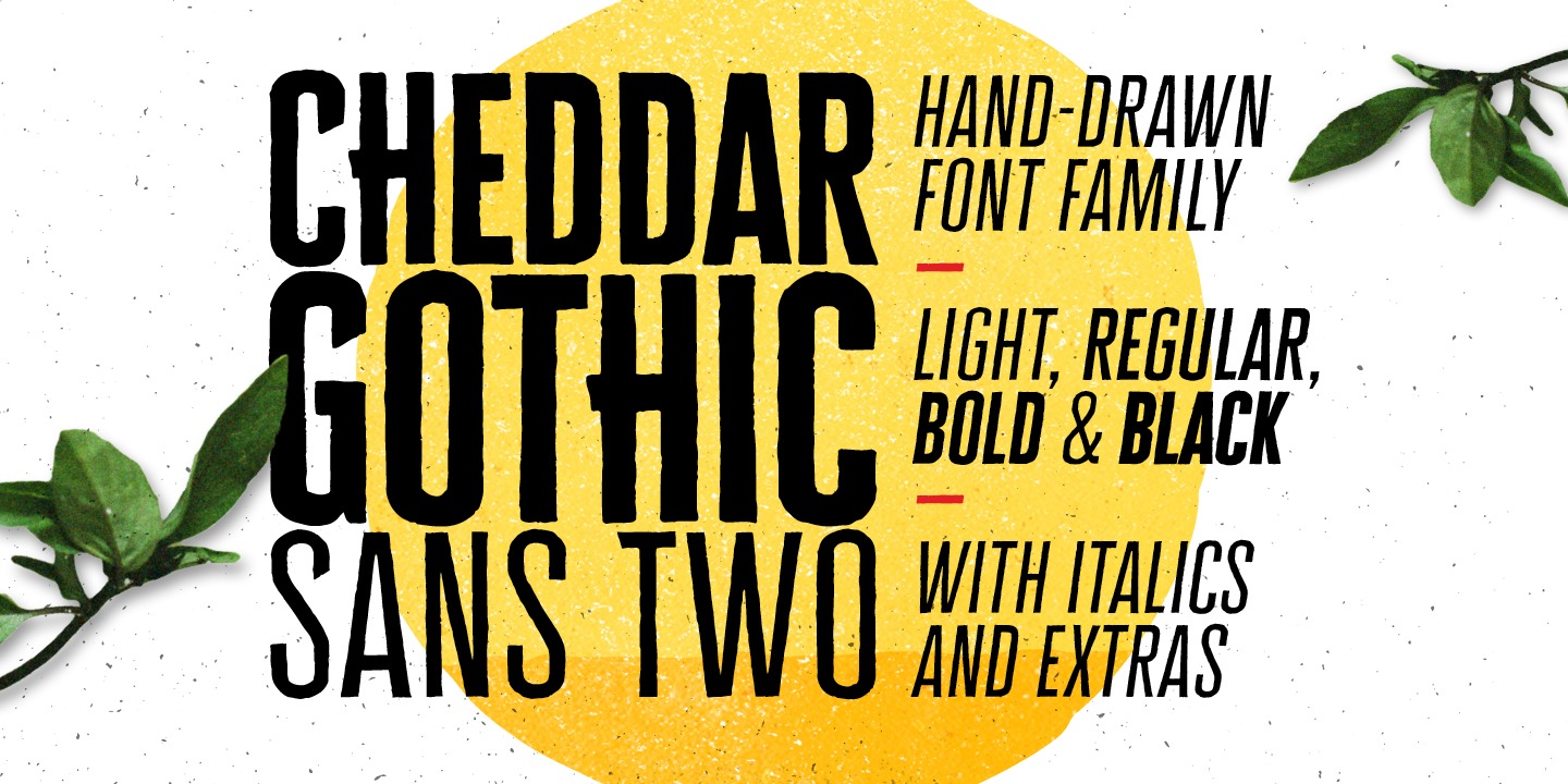 Ejemplo de fuente Cheddar Gothic Sans Two Bold Italic